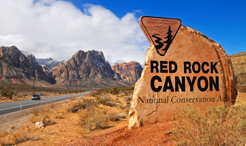 Catch a bus to Las Vegas to see Red Rock Canyon.